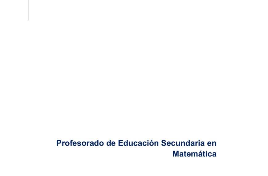 Diseño Curricular Profesorado de Matemática – Provincia de Buenos Aires